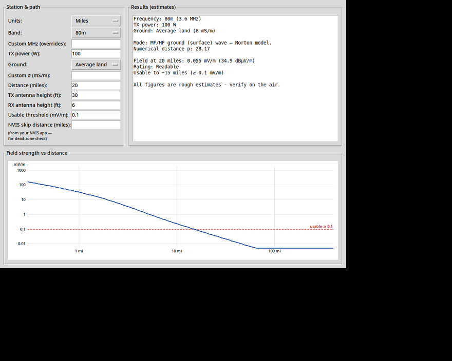 Ground Wave Calculator screenshot